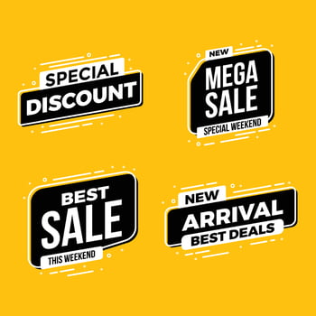 Special discount sale label collections vector