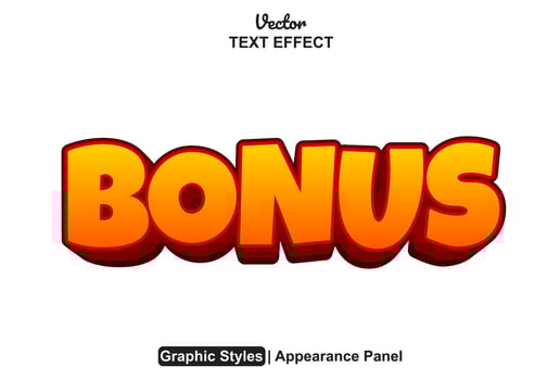 bonus text effect with editable blue color graphic style vector