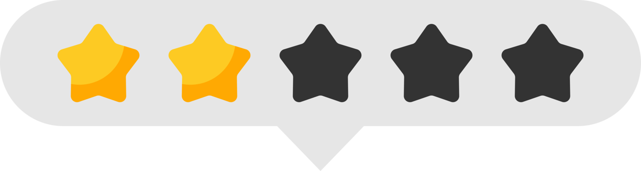 Star rating review from zero to five. Customer feedback png