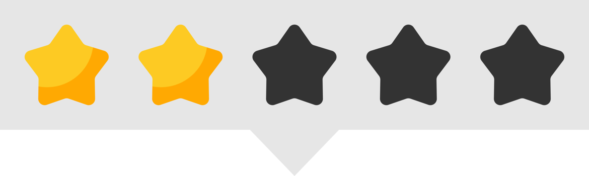 Star rating review from zero to five. Customer feedback png