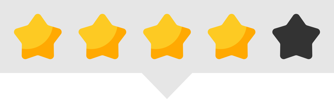 Star rating review from zero to five. Customer feedback png