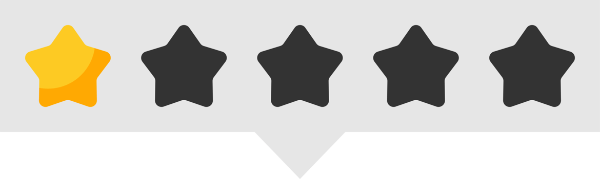 Star rating review from zero to five. Customer feedback png