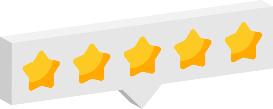 Star rating review from zero to five png