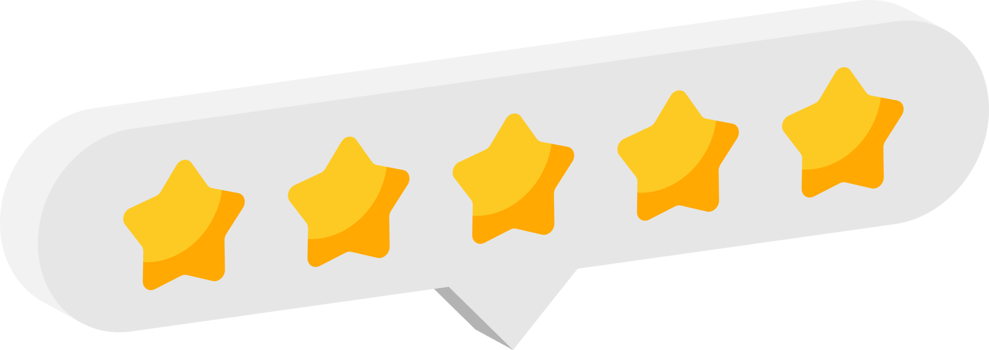 Star rating review from zero to five png