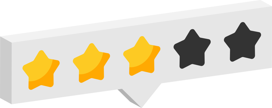 Star rating review from zero to five png