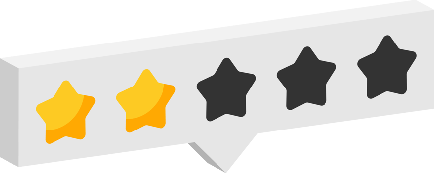 Star rating review from zero to five png