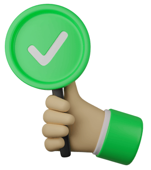 3d illustration hand holding correct sign png