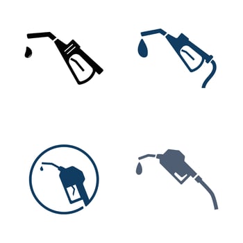 Gasoline pump nozzle vector logo template.