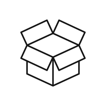 Editable Icon of Open Package Box, Vector illustration isolated on white background. using for Presentation, website or mobile app