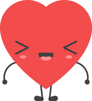 Cartoon heart shape emoji png