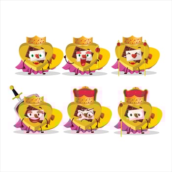 Queen and her magic clothes cartoon of yellow love open gift box wearing tiara vector