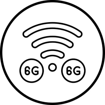 6G Network Vector Icon Style