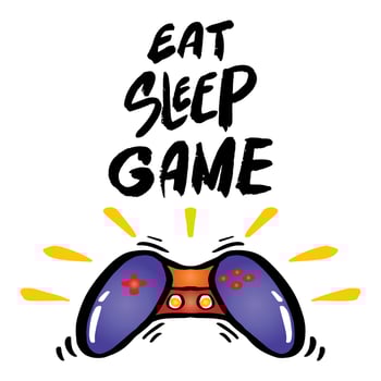Eat sleep game, hand lettering. Slogan for shirt design. vector