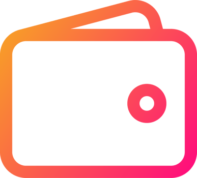Wallet icon in gradient colors. Finance signs illustration. png