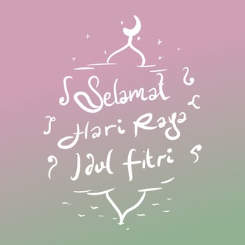 Vector illustration of Selamat hari raya idul fitri means happy eid al fitr. Vector illustration of a happy Eid al-Fitr greeting card for Muslims in Indonesia.