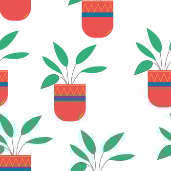 Beautiful plant pattern on white backgroud vector