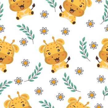 cute animals semaless pattern. vector texture for kids bedding, fabric, wallpaper, wrapping paper, textile, t-shirt print