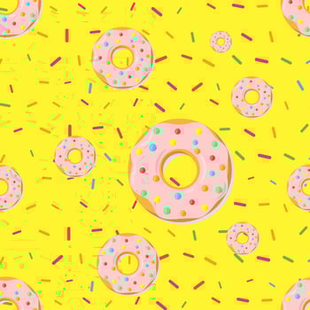 cute and delicious donuts seamless pattern vector