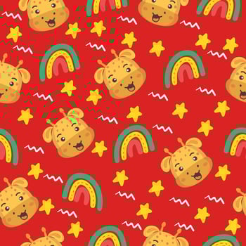 cute animals semaless pattern. vector texture for kids bedding, fabric, wallpaper, wrapping paper, textile, t-shirt print