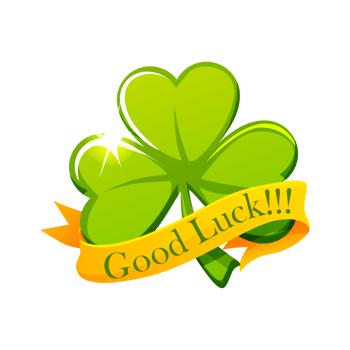 Award ribbon with clover or shamrock. Good Luck symbol png
