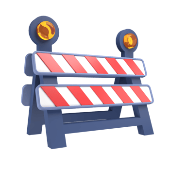 Traffic barricade 3D Illustration png