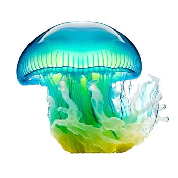 sea blue jellyfish illustration png