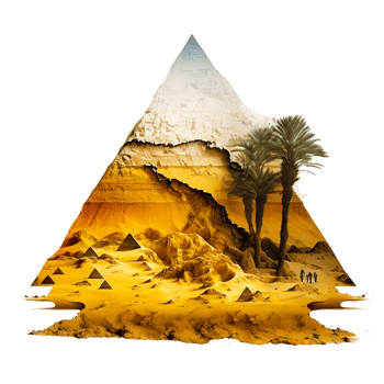 Colored hand drawing pyramids icons png