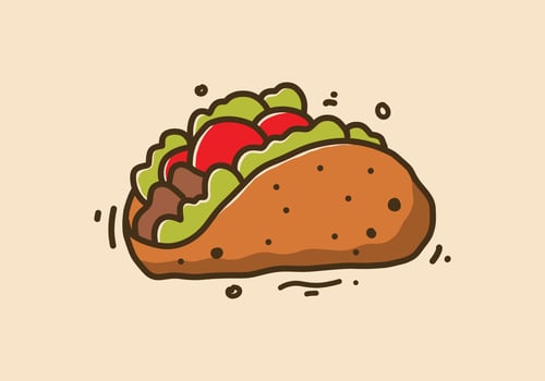 Hand drawing design of mexican food tacos vector