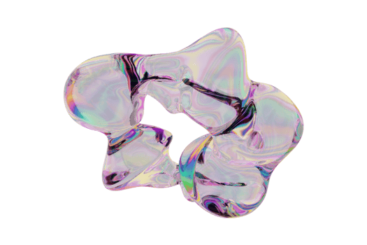 Abstract colored liquid glass 3d rendered shape png