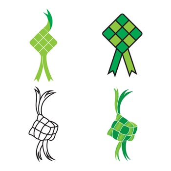 Ketupat or rice dumpling icon vector