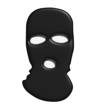 3d criminal mask black icon png