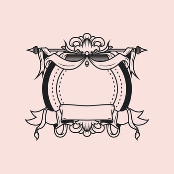 circle emblem logo with ornament vector