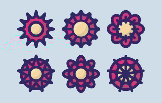 flower vector icon set, flowers icons pink and yellow free download