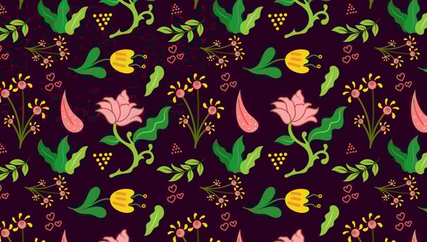Decorative abstract illustrations with colorful Floral Background of Seamless pattern design for paper, cover, fabric, pacing and other. vector