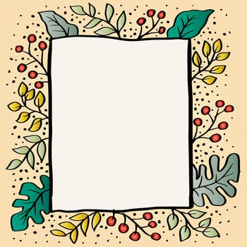 Doodle hand drawing floral frame decoration. vector