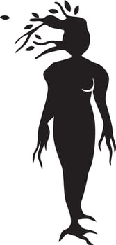 Tree icon symbol image vector, illustration of the tree botany in black image vector