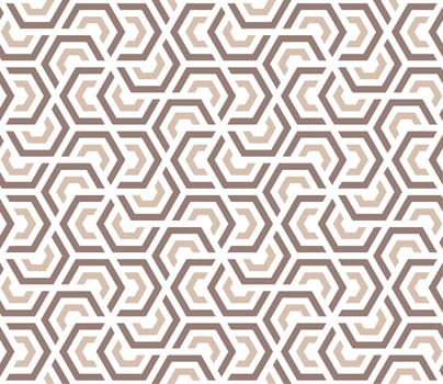A seamless pattern with beige and brown hexagons vector