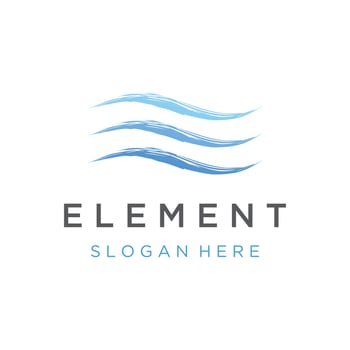Logo design template wave element creative wind or air.Logo for business, web, air conditioner. vector