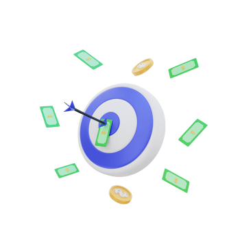 3d finance business goal concept illustration png