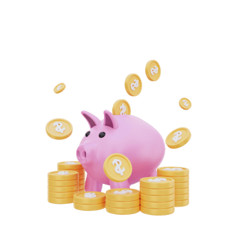 3d piggy bank investment concept illustration png