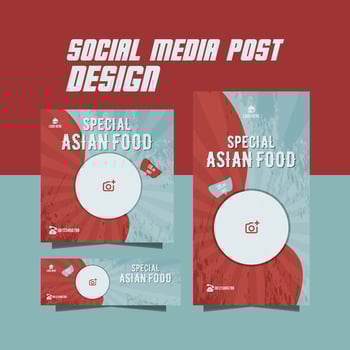 special asian food menu flyer social media food post vector