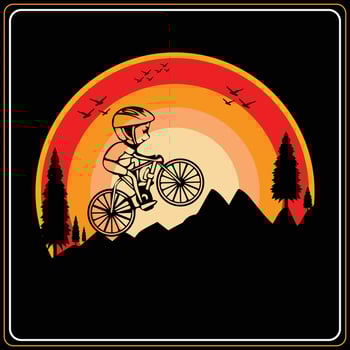 Bike and cycling t-shirt designs Vector mountain bike retro vintage bike t-shirt design