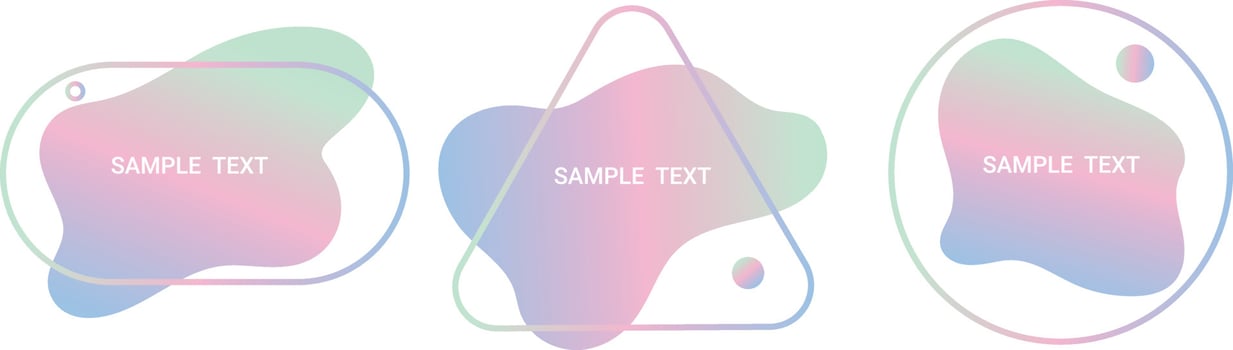Set of abstract templates for presentation in soft gradient colors. Vector art
