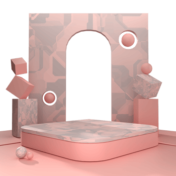 soft pink pedestal podium for product display png