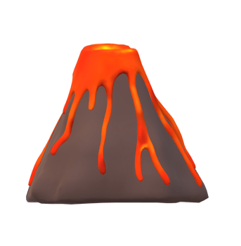 Volcano Mountain isolated on a Transparent Background png
