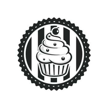 Cupcake logo design vector illustration