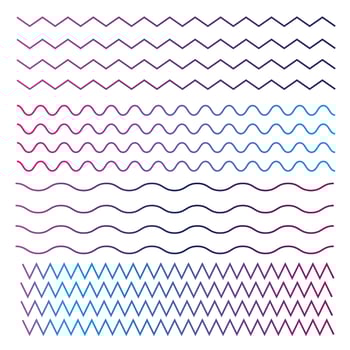 vector set with different lines in gradient color