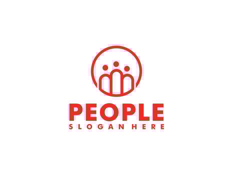 Creative people logo design template, social people logo vector