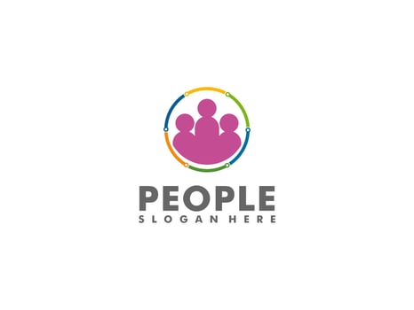 Creative people logo design template, social people logo vector