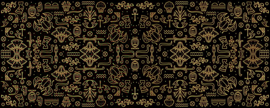 Vector Egypt cover background, decorative geometric african seamless